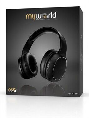 My World AtomWireless Over-Ear Headphones - Black New